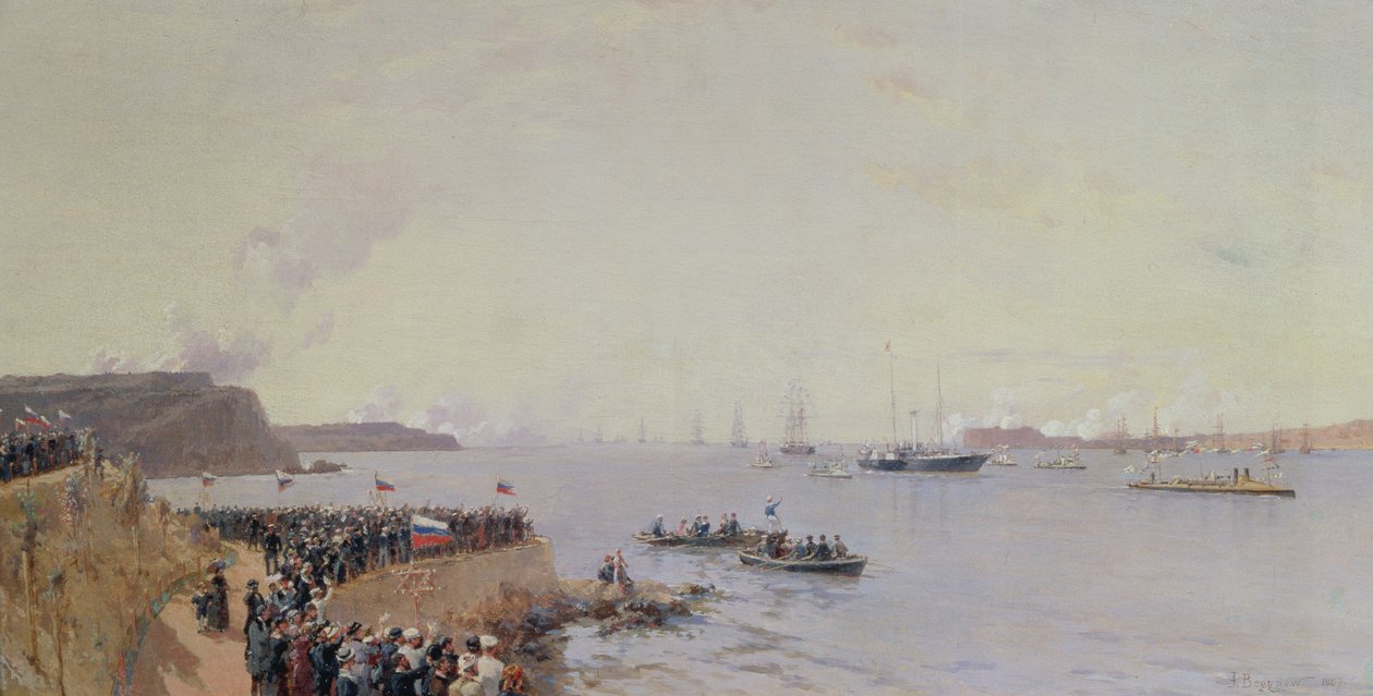 Ankomst af kejser Alexander III (1845-94) til Sevastopol, 1887 af Aleksandr Karlovich Beggrov