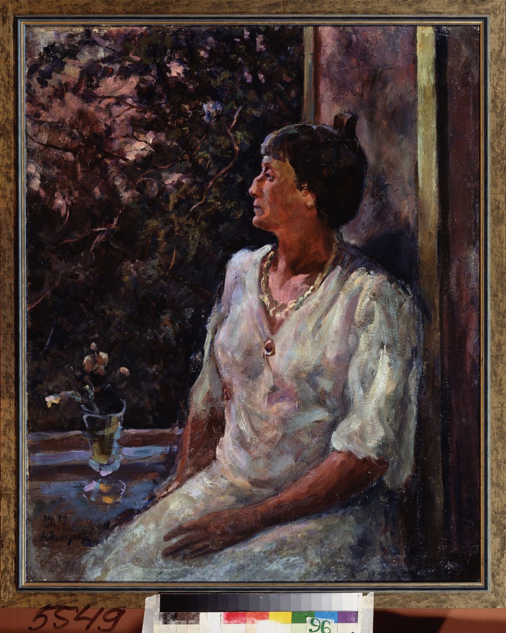 Portræt af digterinden Anna Akhmatova (Akhmatova) (1889-1966) af Aleksandr Aleksandrovich Osmerkin