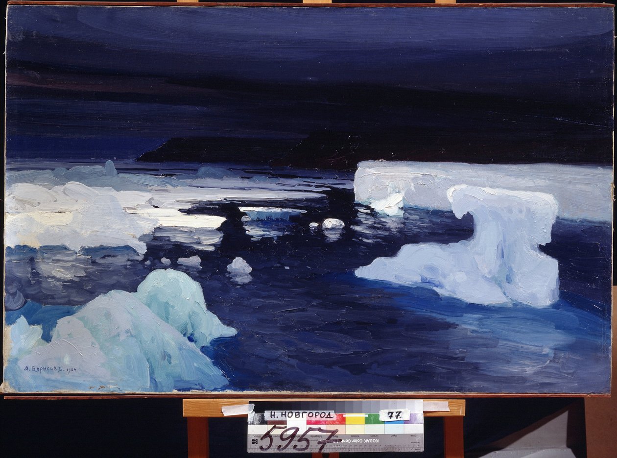 Polar Is. Maleri af Alexander Alexeyevich Borisov (1866-1934). Olie på lærred, 78,5 x 122,5 cm af Aleksandr Alekseevich Borisov