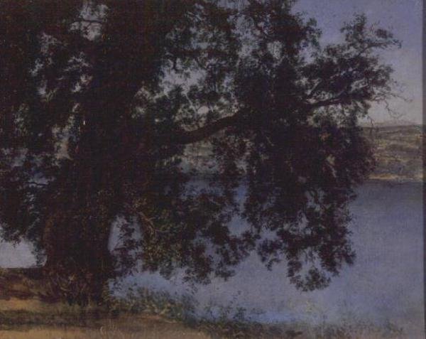 Træ i skyggen over vandet nær Castel Gandolfo, før 1846 (olie på papir) af Aleksandr Andreevich Ivanov