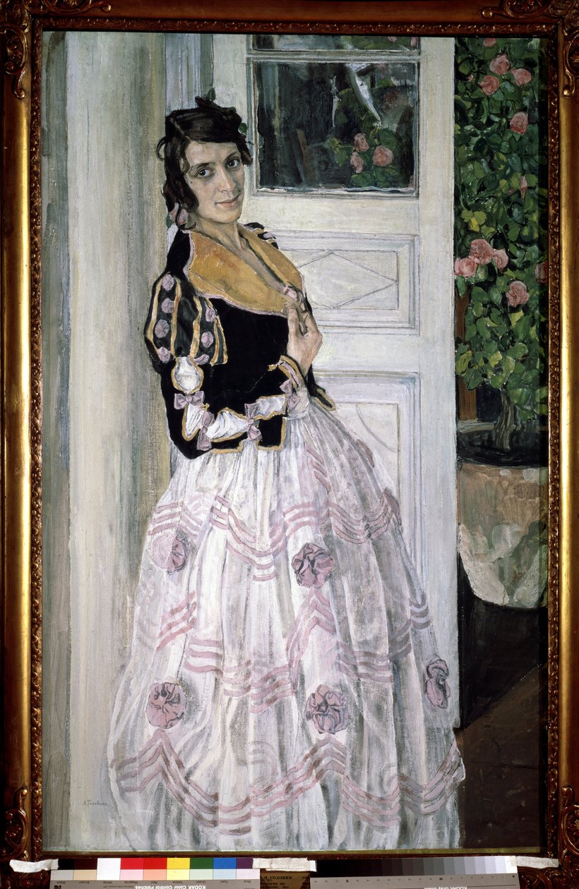 "Ung spansk kvinde på balkonen" Maleri af Alexander Yakovlevich Golovin (Alexander Golovin) (1863-1930) 1911 Statsrussiske museum, Sankt Petersborg af Aleksandr Jakovlevic Golovin