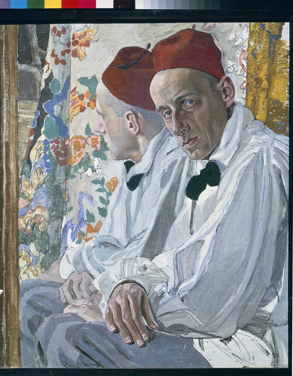 Portræt af showproduceren Vsevolod Meyerhold (1874-1940). Værk af Alexander Golovin (Alexander Golovin) (1863-1930), tempera på panel af Aleksandr Jakovlevic Golovin