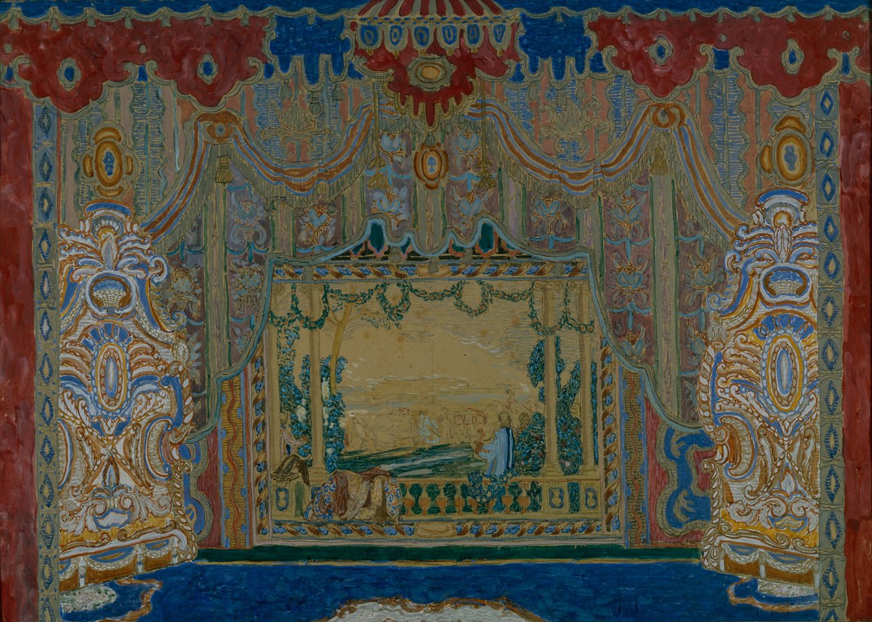 Scenedesign til teaterstykket Don Juan af Moliére, 1910 af Aleksandr Jakovlevic Golovin