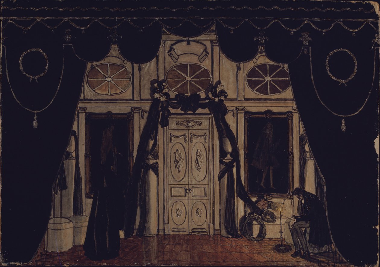 Scenedesign til teaterstykket Maskeraden af M. Lermontov, 1917 af Aleksandr Jakovlevic Golovin