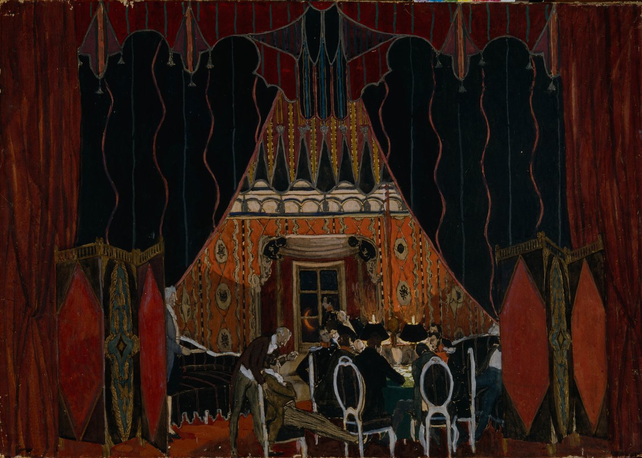 Scenedesign til teaterstykket Maskeraden af M. Lermontov, 1917 af Aleksandr Jakovlevic Golovin