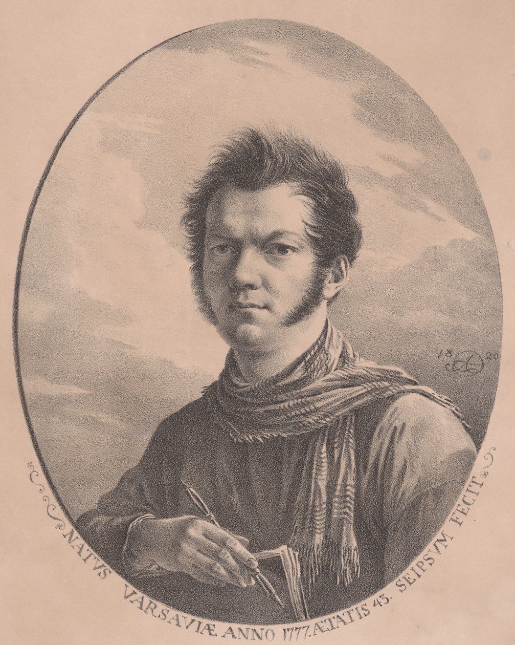 Selvportræt med album og pen, 1819., 1819. af Aleksandr Orlovsky