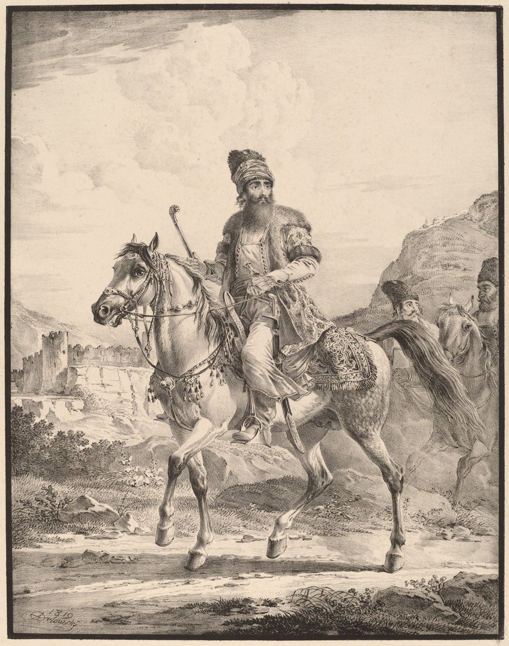 En perser til hest af Aleksandr Osipovich Orlovskii