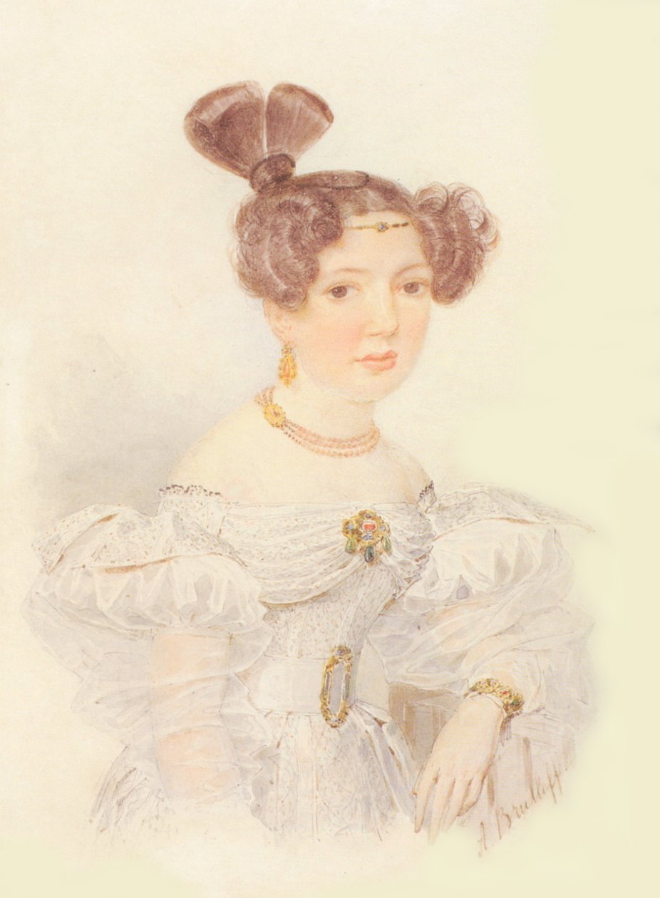 Portræt af Ekaterina Ivanovna Zagryazhskaya 1779-1842 af Aleksandr Pavlovich Bryullov