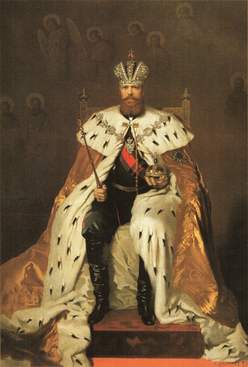 Portræt af Alexander III af Rusland (1845-1894) af Aleksandr Petrovic Sokolov