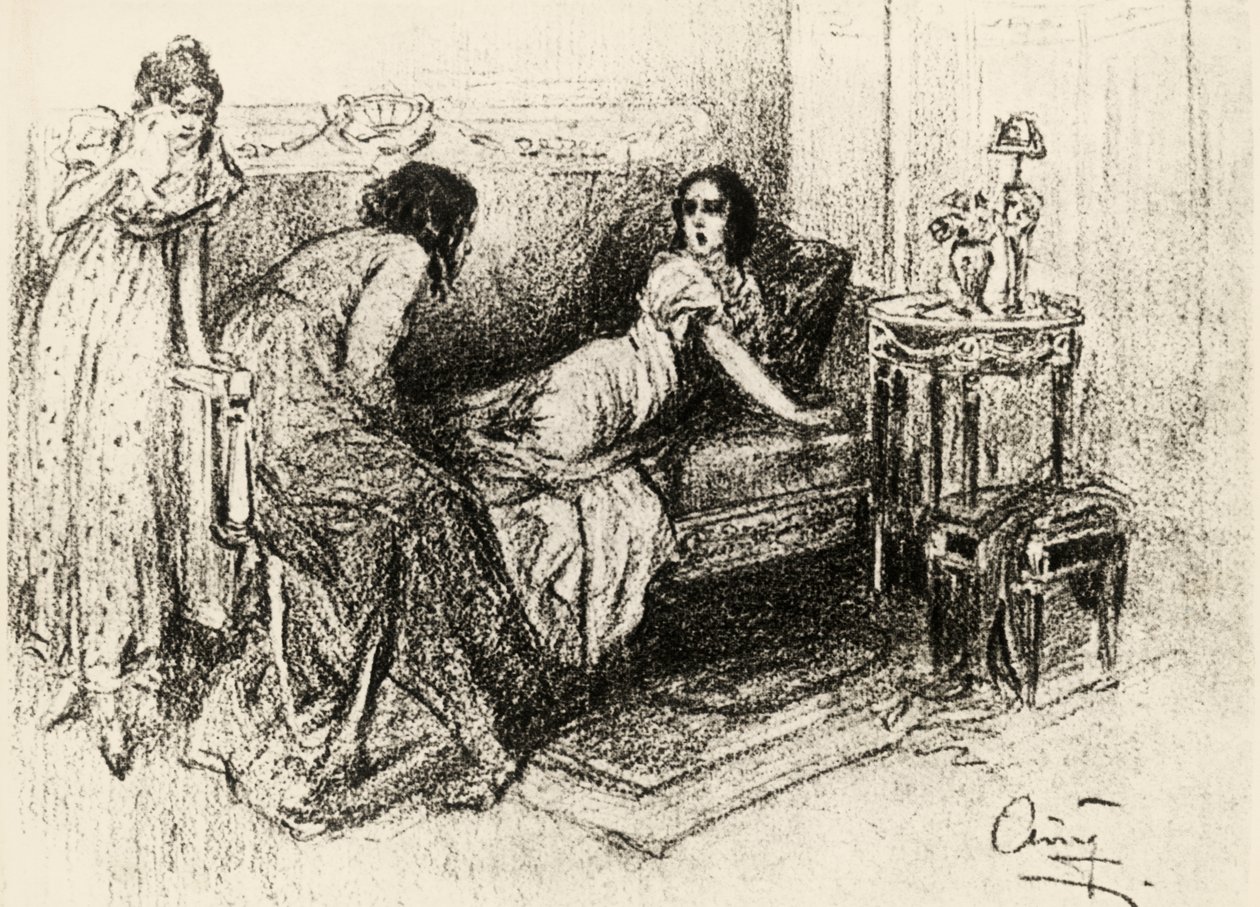 Illustration til "Krig og fred" af Leo Tolstoj (litografi) af Aleksandrs Apsit