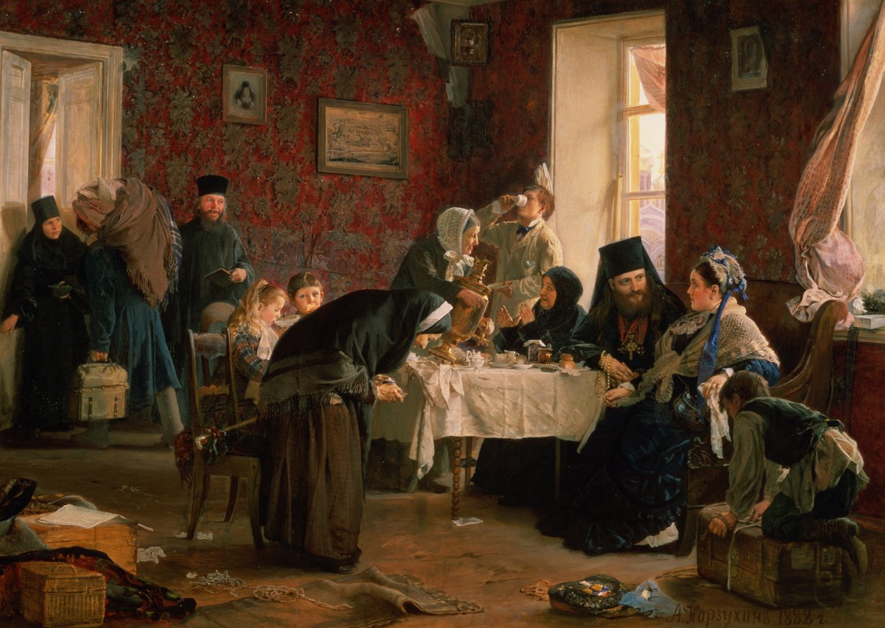 I Klostergæstehuset af Aleksei Ivanovich Korzukhin