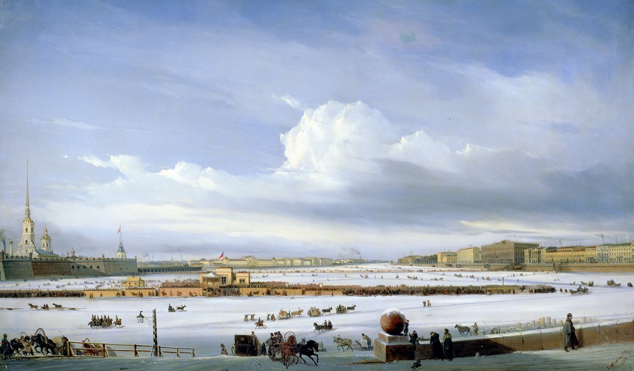 Kørsel på Neva, 1854 af Aleksei Petrovich Bogolyubov