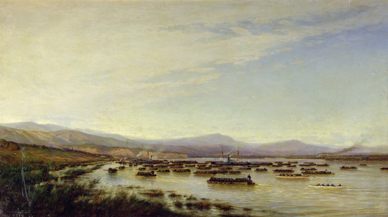 Den russiske hær krydsede Donau i juni 1877, 1878 af Aleksei Petrovich Bogolyubov