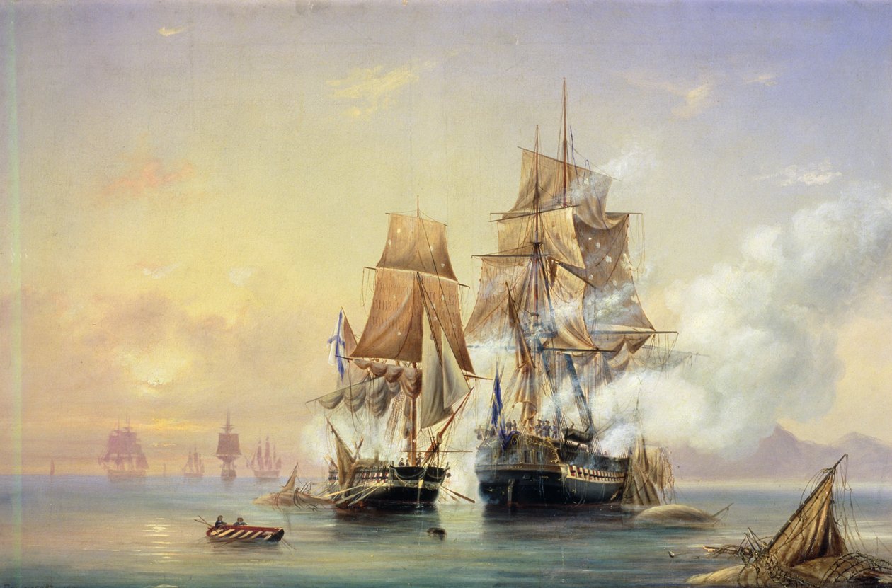 Den russiske kutter Mercury fanger den svenske fregat Venus den 21. maj 1789, 1845 af Aleksei Petrovich Bogolyubov