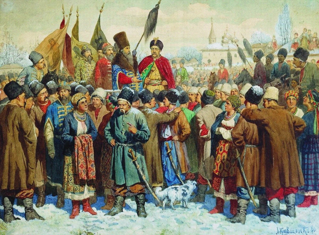 Boyar Vasili Buturlins tale ved Rada of Pereyaslav, 1880 af Aleksei Danilovich Kivshenko