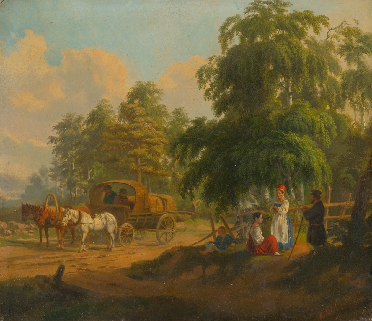 Landskab med russisk trojka, 1801. af Aleksei Gavrilovich Venetsianov