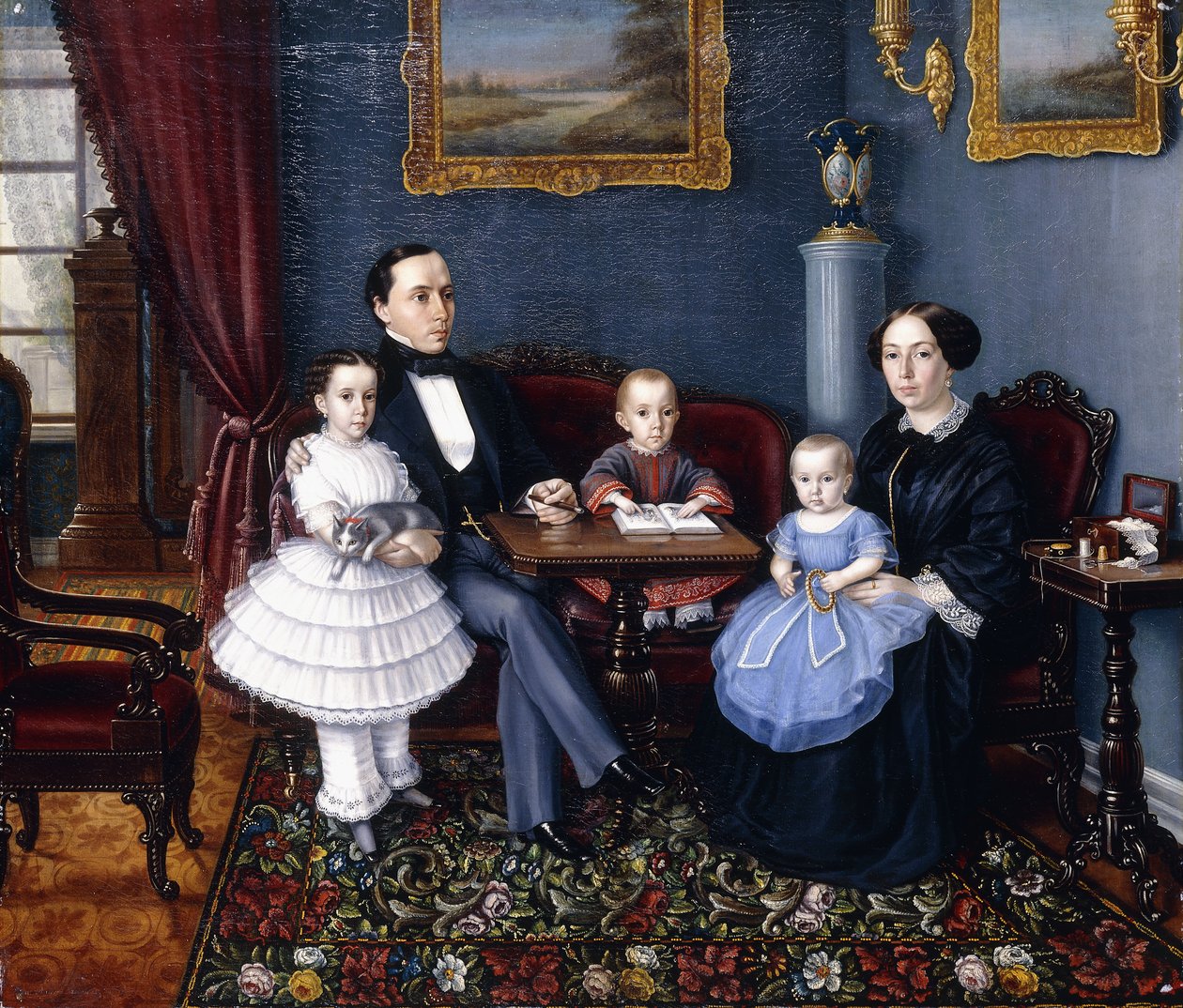 Portræt af en ung familie, 1855 af Aleksei Iagodnikov