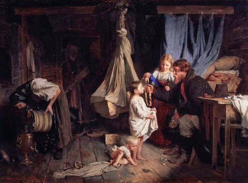 Tilbage fra byen, 1870 af Aleksei Ivanovich Korzukhin
