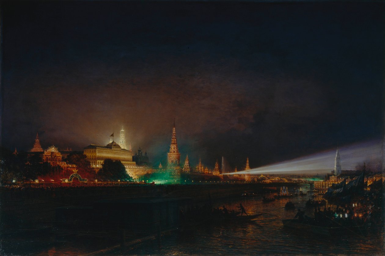 Belysning af Kreml i Moskva, 1883 af Aleksei Petrovich Bogolyubov