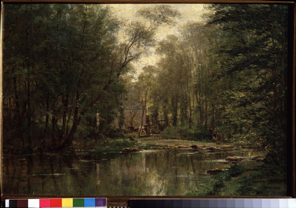 ""Landskab af La Veules (eller Veulles) i Normandiet"" Maleri af Alexei Petrovich Bogolyubov (Bogoliubov eller Bogolioubov) (1824-1896) 1871 Stats Tretyakov Gallery, Moskva af Aleksei Petrovich Bogolyubov