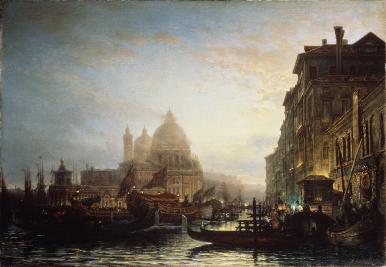 Venedig om natten, 1856 af Aleksei Petrovich Bogolyubov