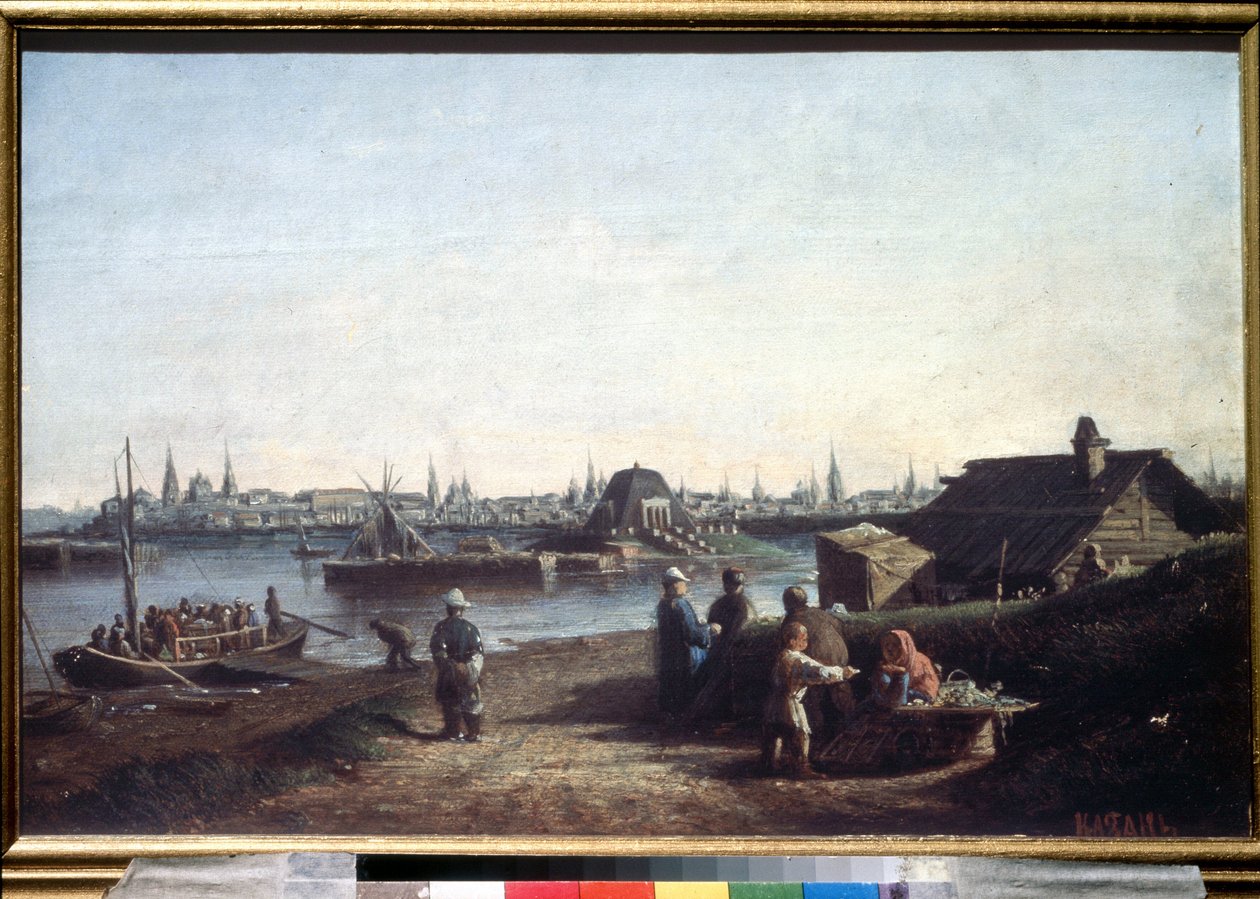 ""Udsigt over byen Kazan ved Volga i Rusland"" Maleri af Alexei Petrovich Bogolyubov (Bogoliubov eller Bogoliubov)(1824-1896) 1861 Statens Russiske Museum, Sankt Petersborg af Aleksei Petrovich Bogolyubov