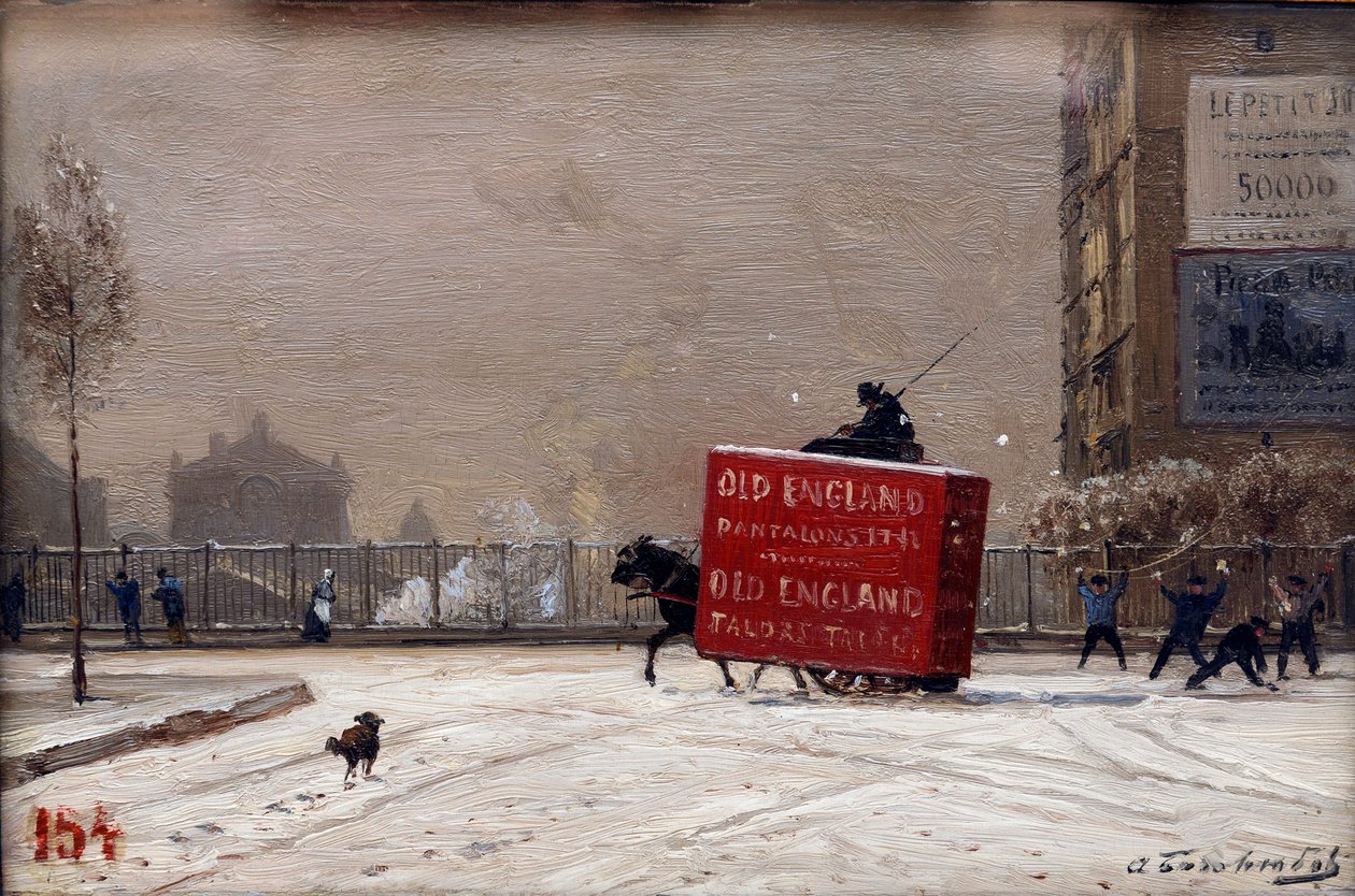 Winter in Paris af Alexey Bogolyubov - Bogolyubov, Alexey Petrovich (1824-1896) af Aleksei Petrovich Bogolyubov