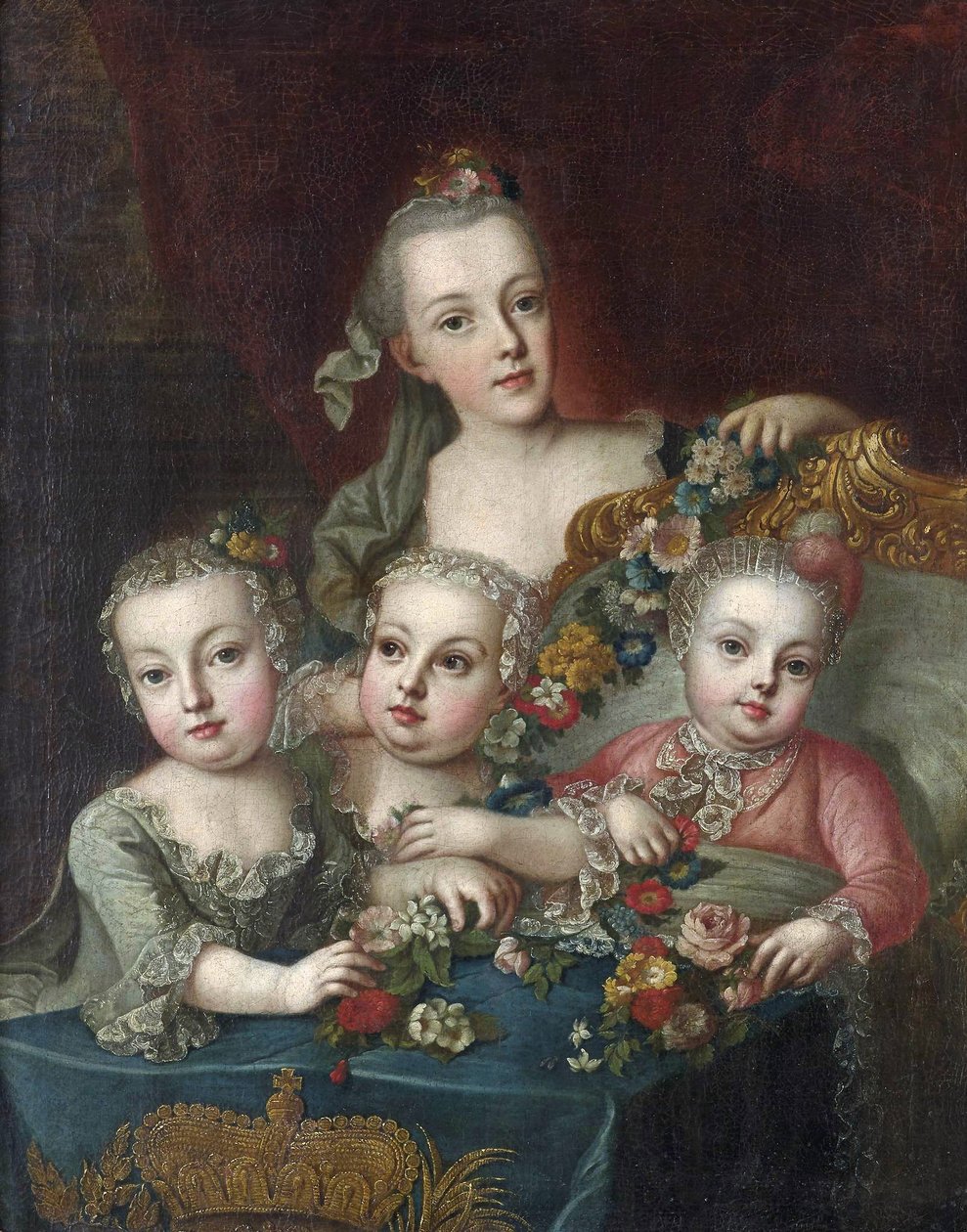 Portræt af den østrigske kejserinde Maria Theresias børn af Aleksey Antropov