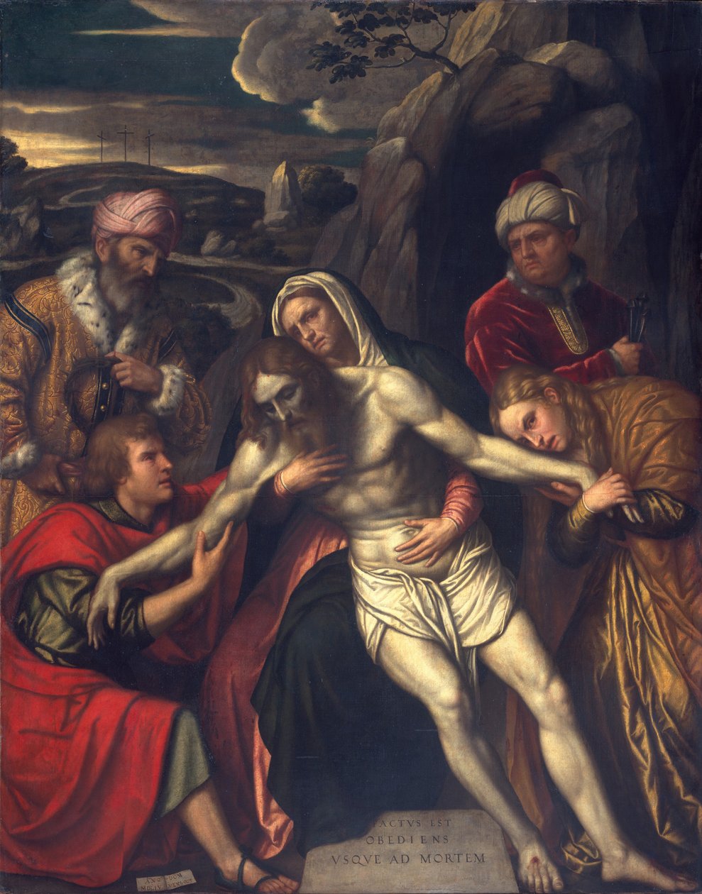 Begravelsen, 1554 af Alessandro Bonvicino Moretto