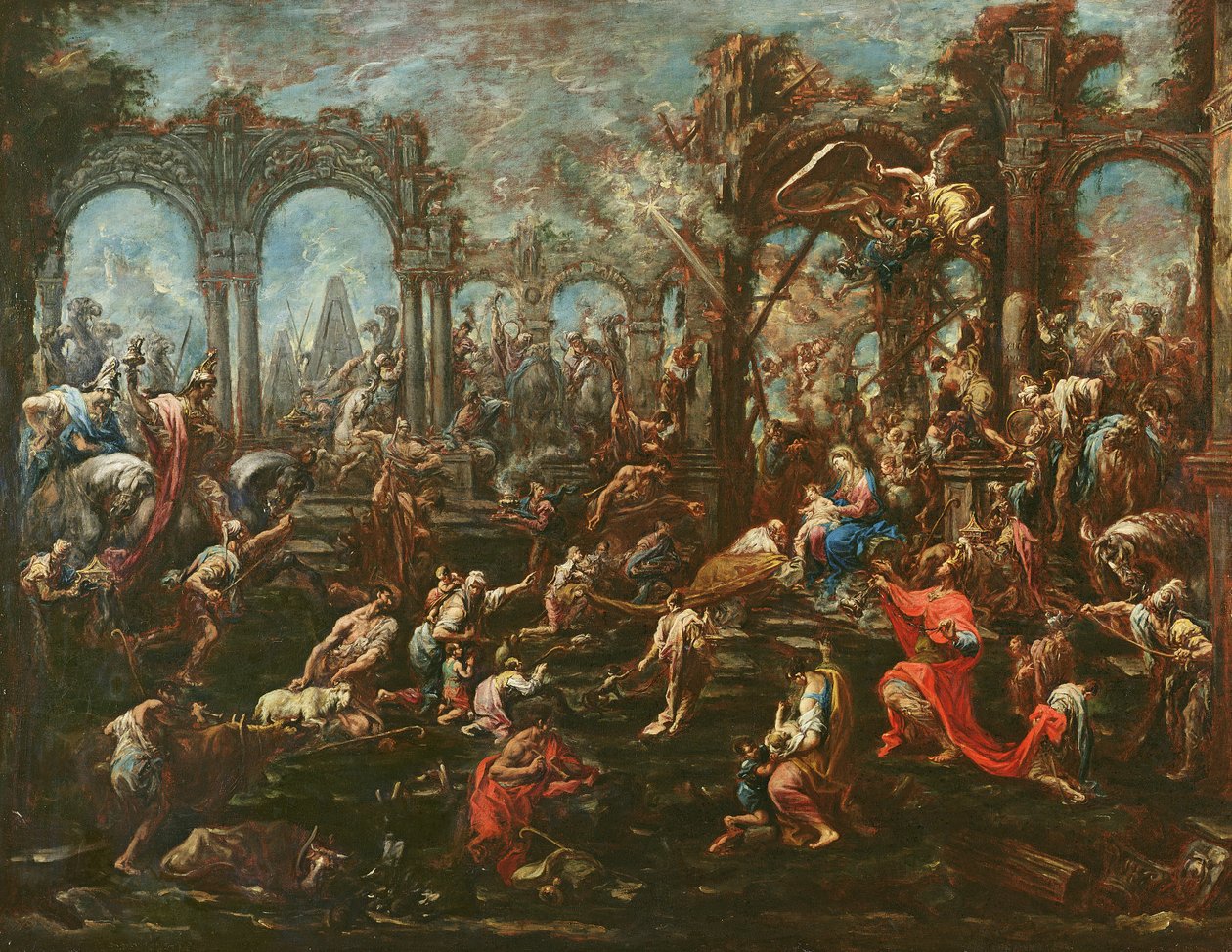 Tilbedelse af Magi af Alessandro Magnasco