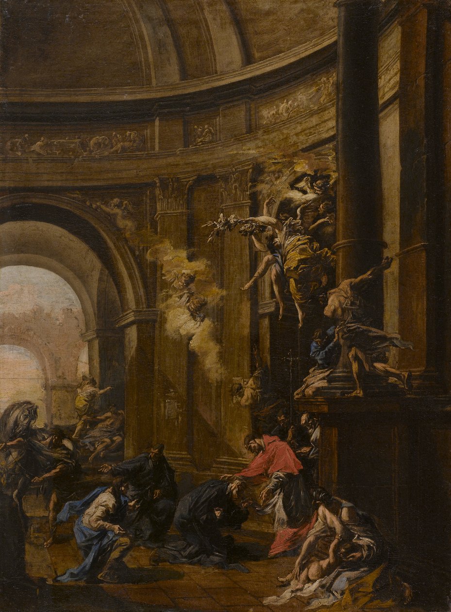 Saint Carlo Borromeo modtager oblaterne af Alessandro Magnasco