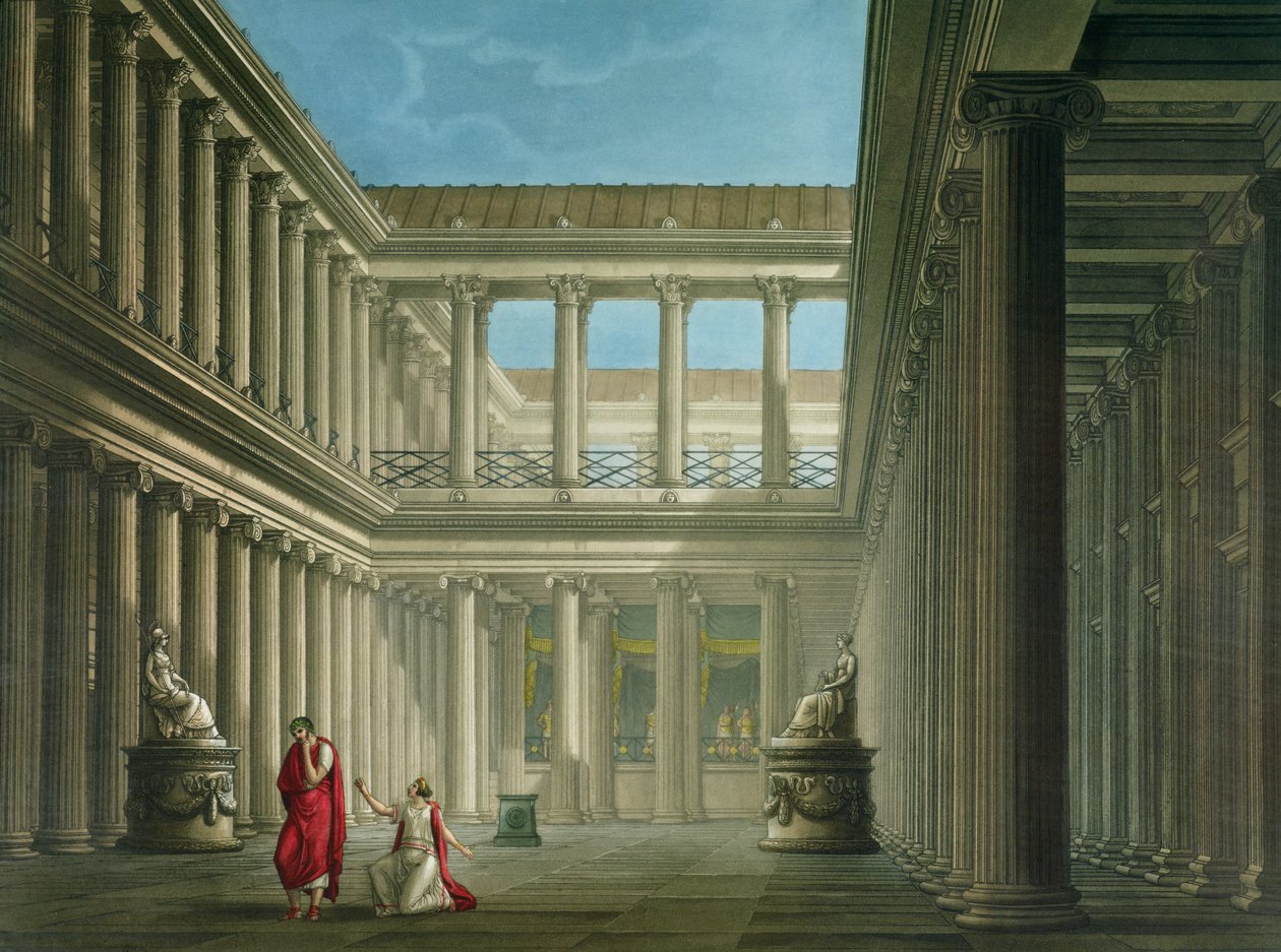 Interiør af basilikaen i Pompeji, design til operaen 