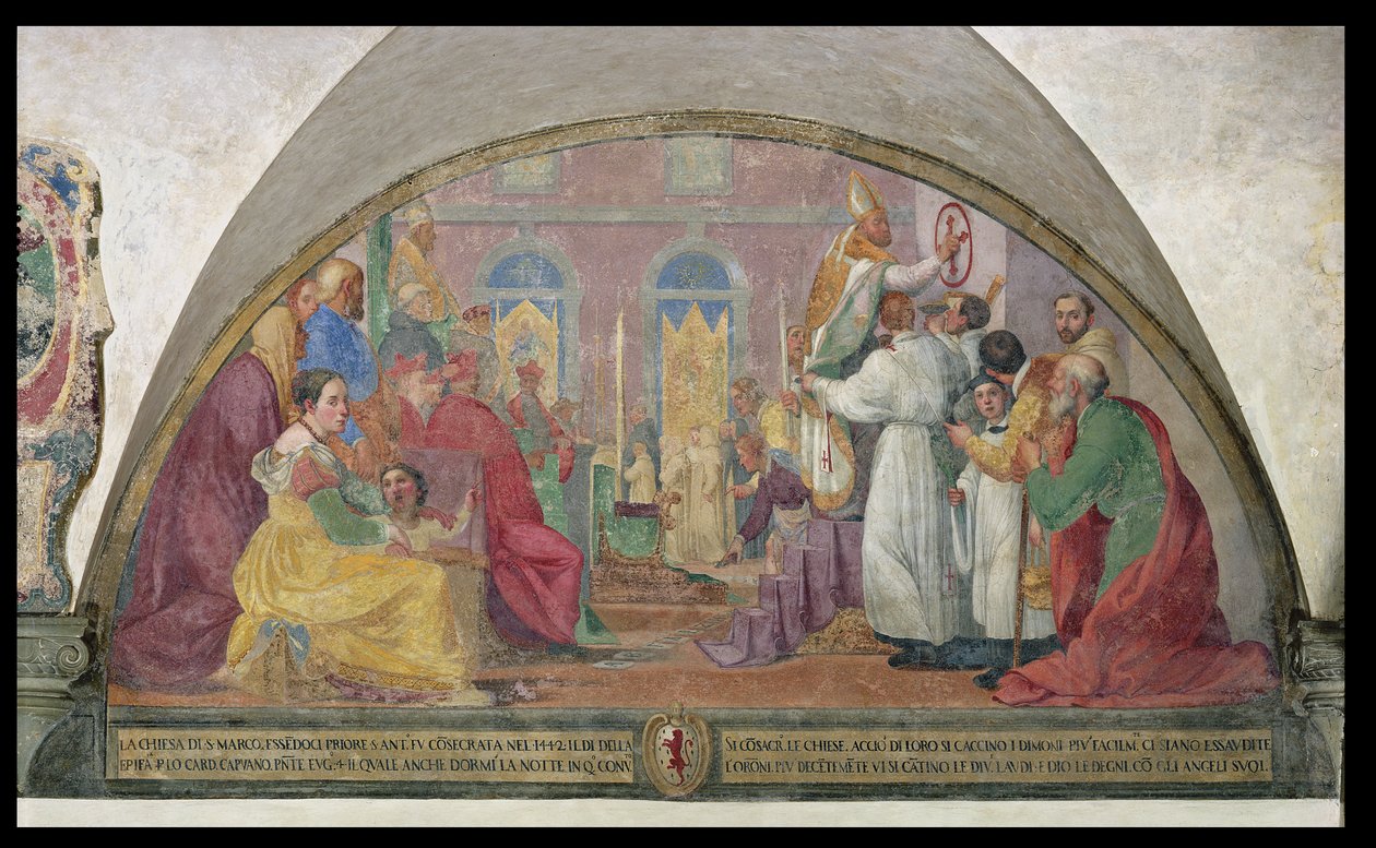 Pave Eugene IV indviede klostret San Marco i 1442 af Alessandro Tiarini