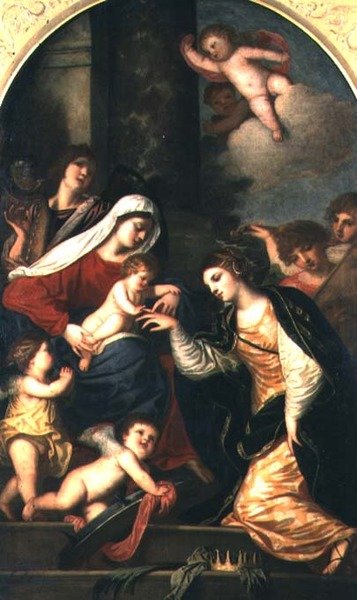 St. Catherines mystiske ægteskab af Alessandro Varotari
