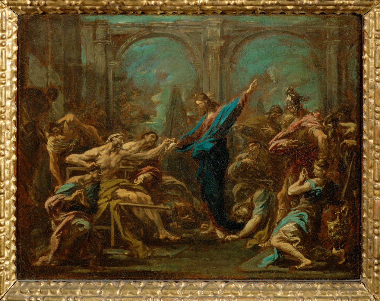 Jesus guerissant les paralytiques - Kristus helbreder de lamme ... af Alessandro (style of) Magnasco