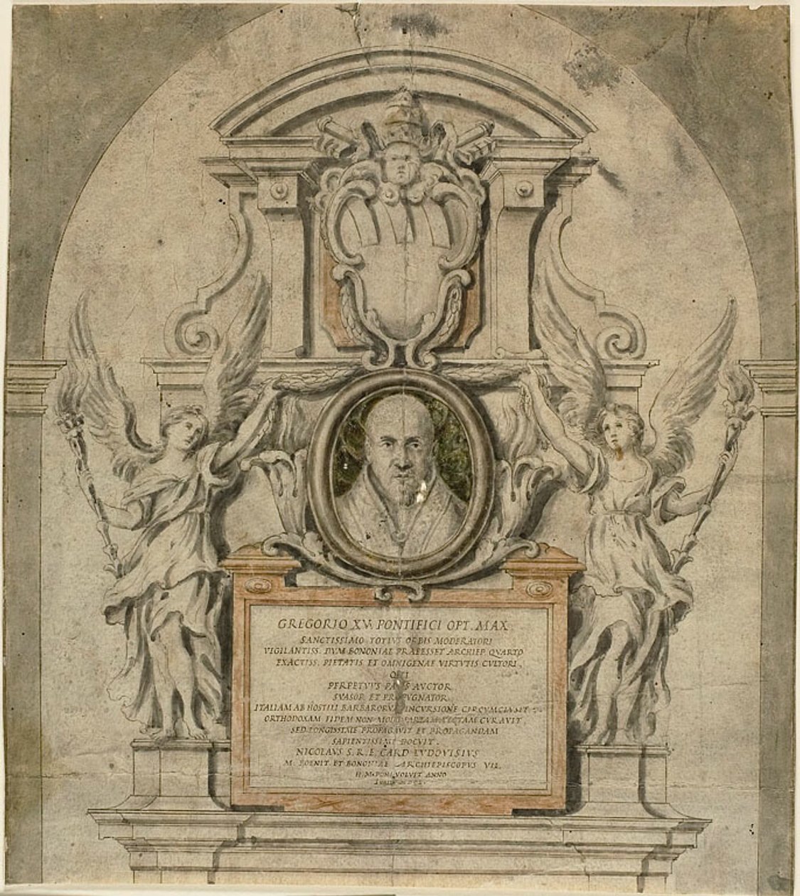 Design til mindesmærke for pave Gregorius XV af Alessandro Algardi