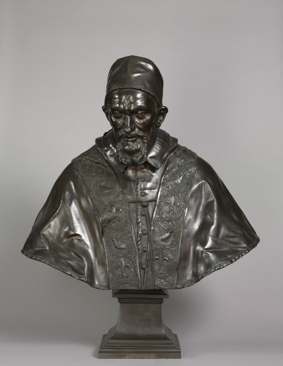 Portræt af pave Innocentius X Pamphili, designet 1647-1648, støbt 1650-1700. af Alessandro Algardi