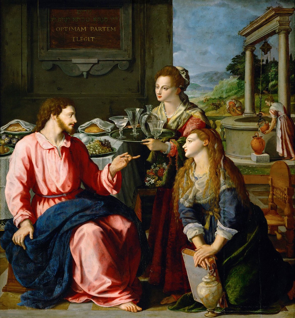 Kristus i Marthas og Marias hus af Alessandro Allori