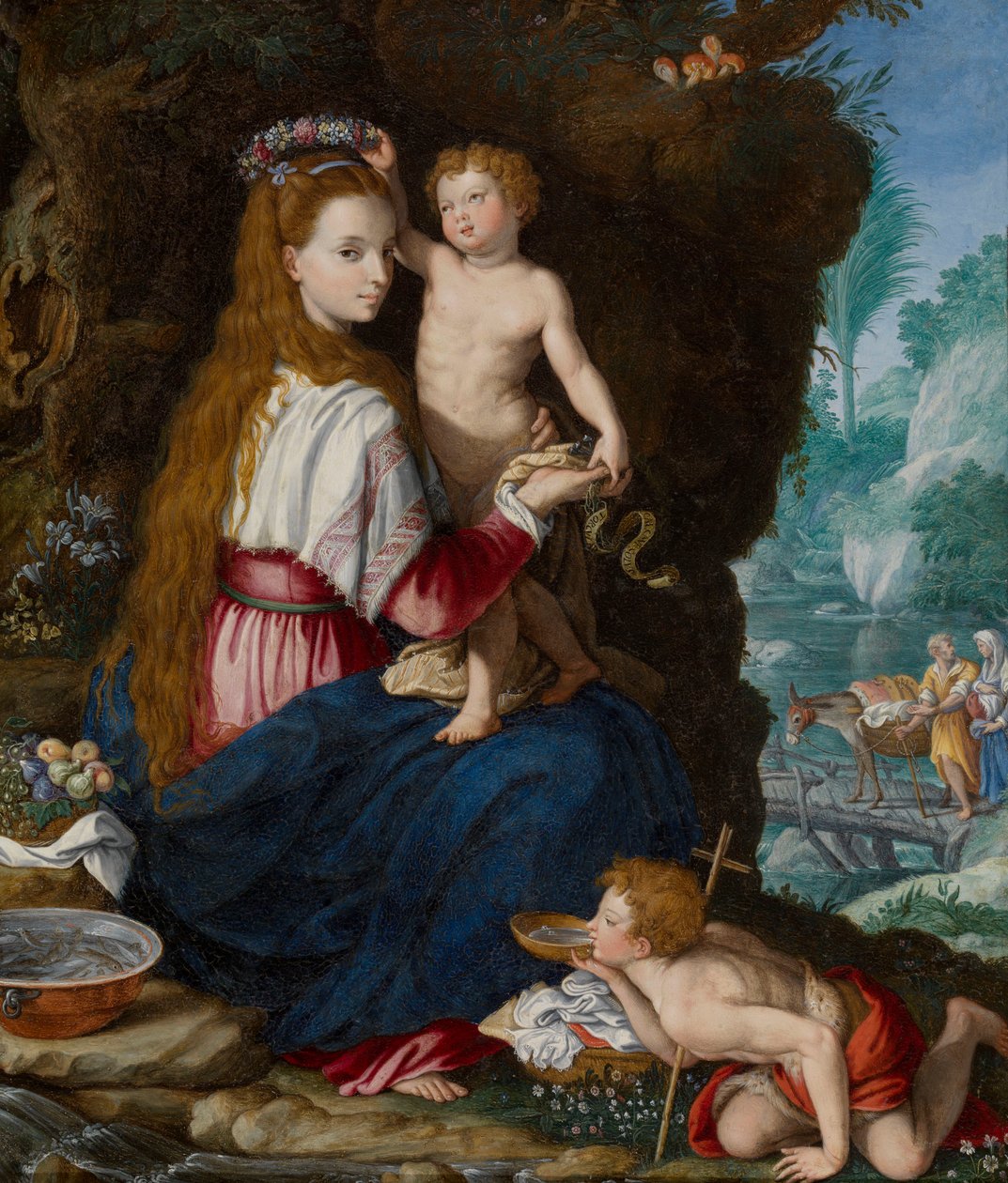 Madonna med Jesusbarnet og den hellige Johannes Døber af Alessandro Allori