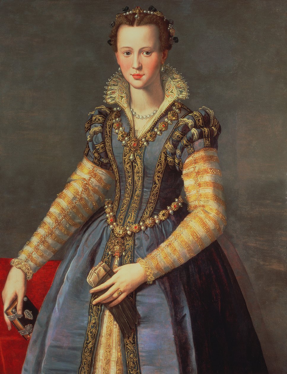 Marie de Medici (1573-1642), hustru til Henri IV af Frankrig (1553-1610) (panel) af Alessandro Allori