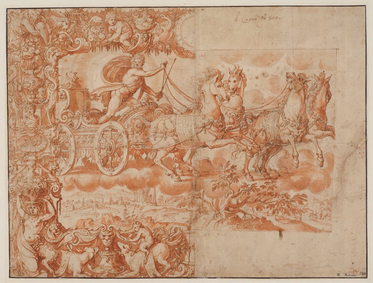 Phaeton fährt die Quadriga af Alessandro Allori