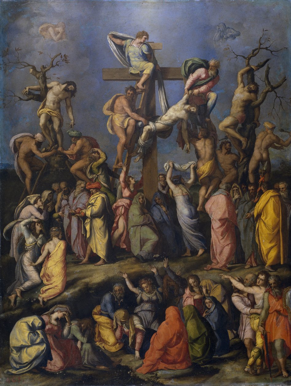 Nedstigningen fra korset, ca. 1560 af Alessandro Allori