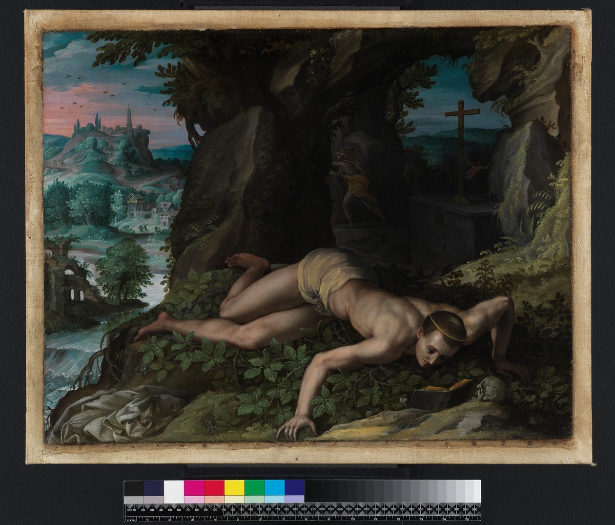 Sankt Benedikts fristelse, ca. 1587 af Alessandro Allori