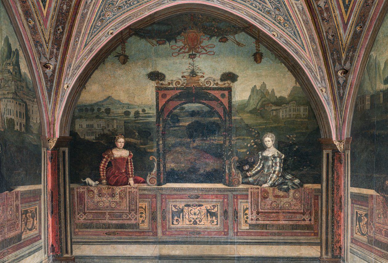 Small Room of the Noble Ladies (olie på lærred limet til væggene) af Alessandro Bonvicino Moretto