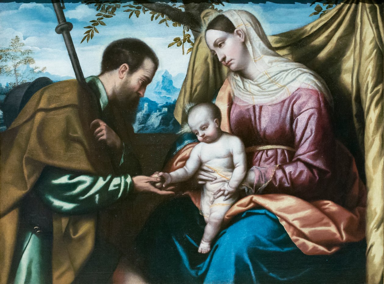 Jomfruen og barnet med Sankt Roch af Alessandro Bonvicino Moretto