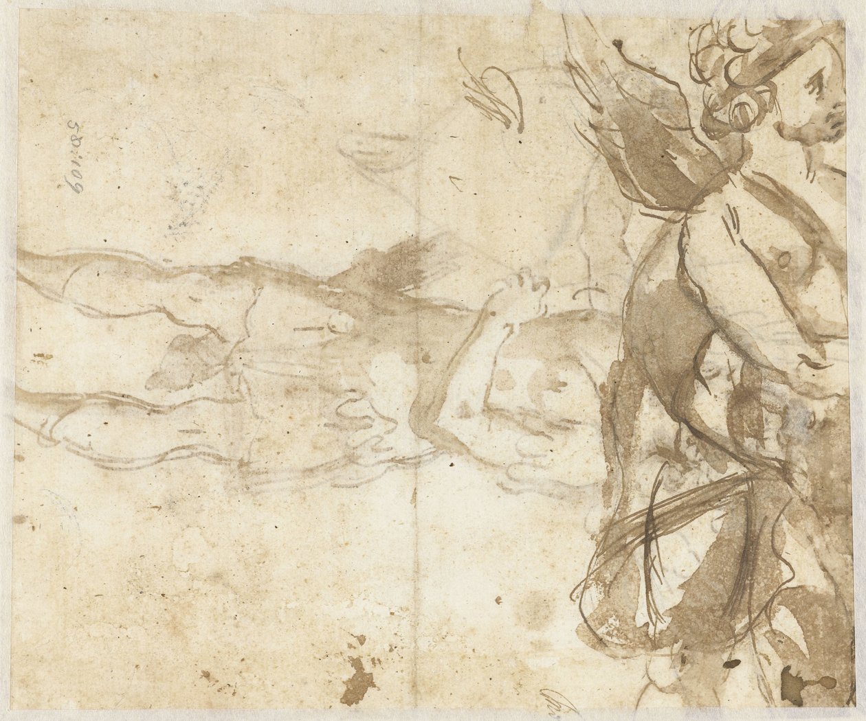 Stående Amor, med sløjfe af Alessandro Casolani (attributed to)