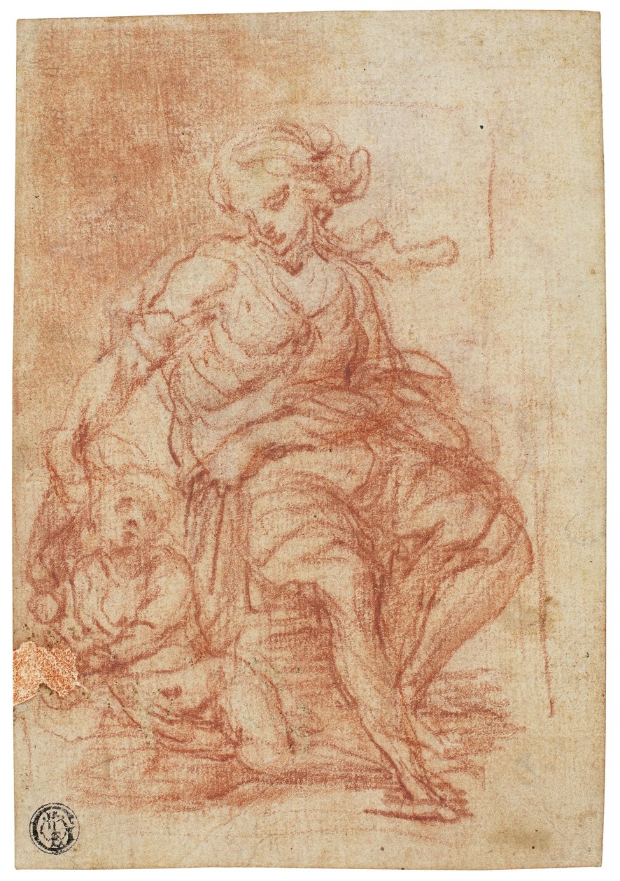 Siddende mor og barn af Alessandro Casolani
