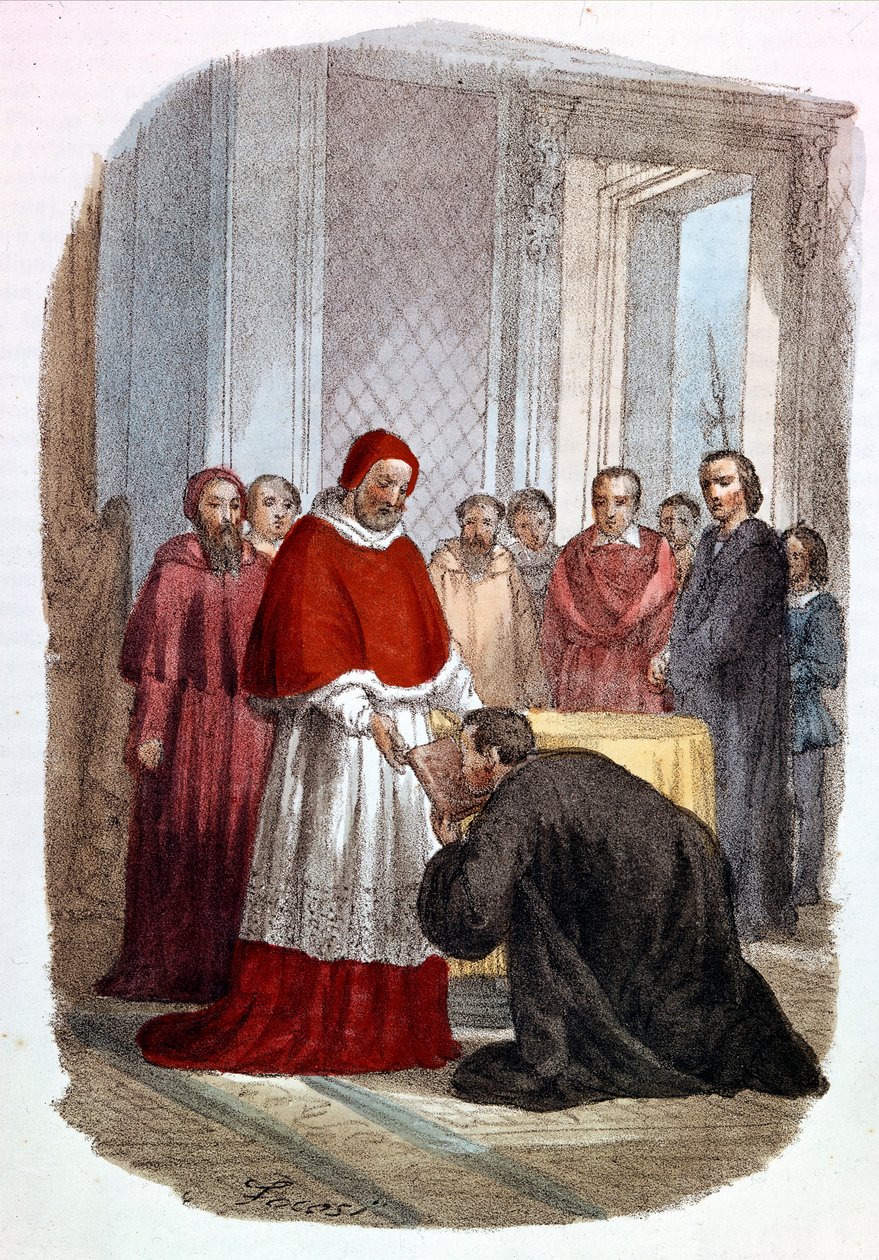 Clement VII (1478 - 1534, Jules de Medicis) accepterer indvielsen af ​​"Istorie Fiorentine" af Niccolo di Bernardo dei Machiavelli (Nicolas Machiavel af Alessandro Focosi