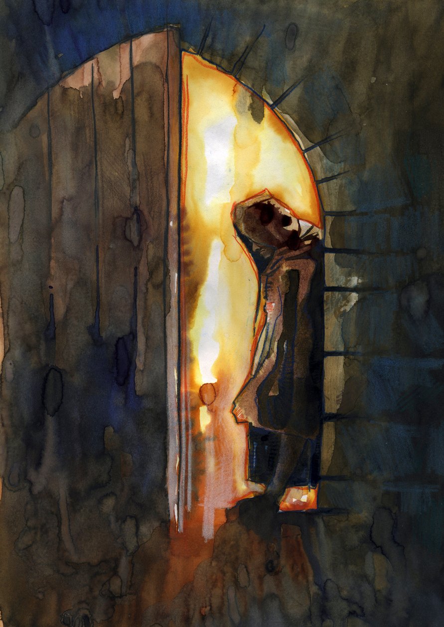En munk i et hjemsøgt slot Illustration af Alessandro Lonati af Alessandro Lonati