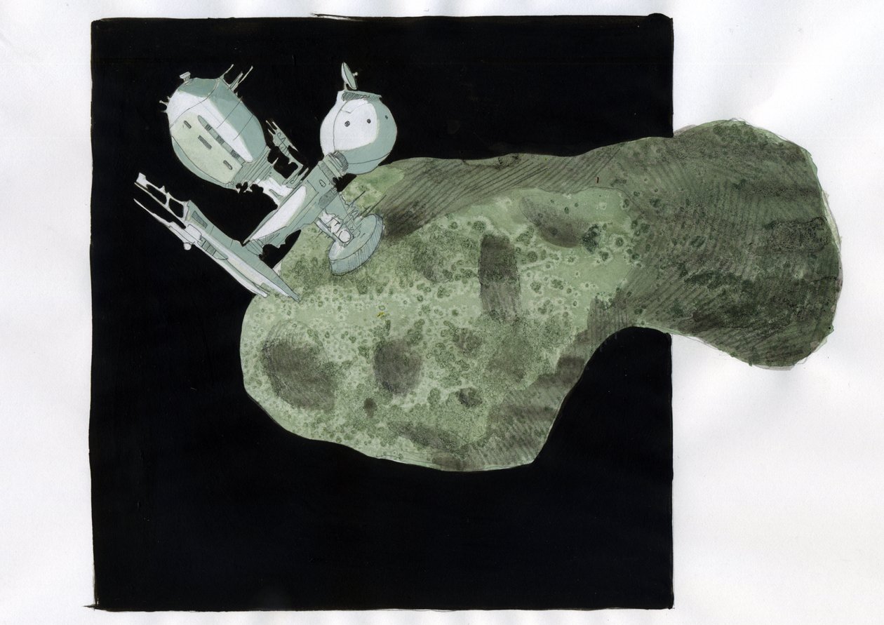 Forventning: Asteroide minedrift, udnyttelse af råmaterialer fra asteroider og andre mindre planeter Illustration af Alessandro Lonati af Alessandro Lonati